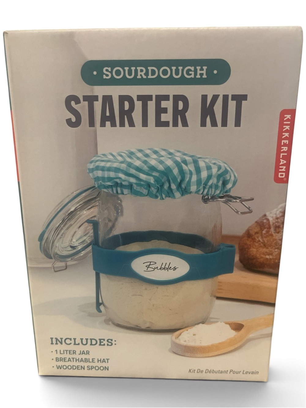 Kikkerland Teal & White Sourdough Starter Kit